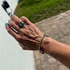 David Yurman Crossover Bracelet and Topaz RenaissanceCocktail Ring Set